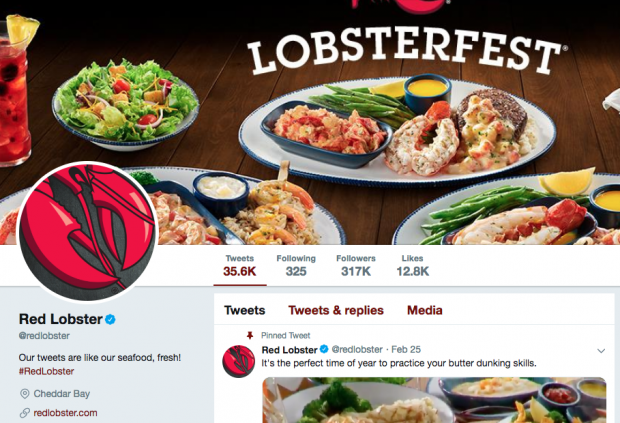 Bio sur Twitter pour le homard rouge