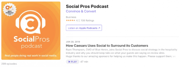 Social Pros Podcast with Jay Baer and Adam Brown in app store