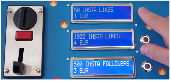 physical vending machine for insta followers