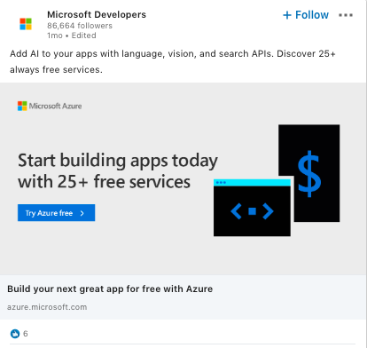 Microsoft LinkedIn ad