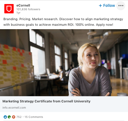 LinkedIn ad by eCornell