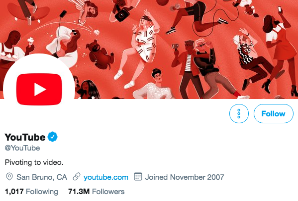 Bio de Twitter pour YouTube