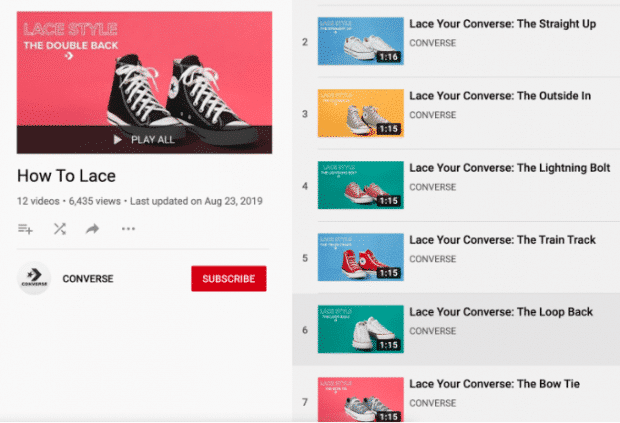 Converse une vidéo YouTube intitulée 