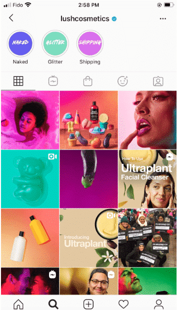 Lush Instagram profile