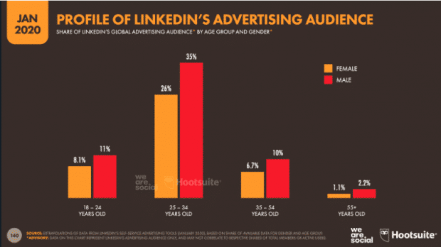 Profile of LinkedIn's advertising audience