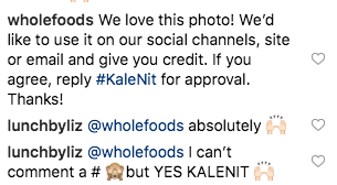 Whole Foods demande à l'utilisateur d'Instagram l'autorisation de partager son contenu