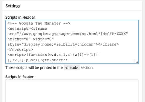 installing the 'Insert Headers and Footers' plugin on WordPress