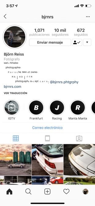 bjrnrs profil Instagram, alignement décentré