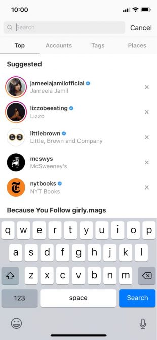 supprimer des utilisateurs des résultats de recherche Instagram