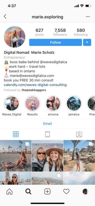 copy space for instagram bio