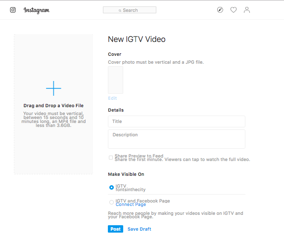 IGTV upload video