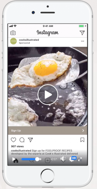 Instagram video ad from Cooks Illustrated