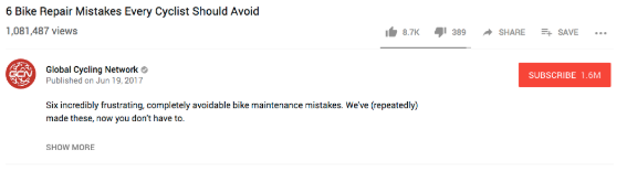 youtube video description for "6 Bike Repair Mistakes Every Cyclist Should Avoid" 