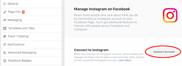 Button to Connect to Instagram in Facebook - manage multiple Instagram accounts 