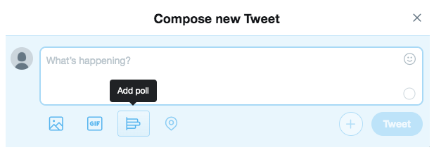 "Add Poll" button on Twitter