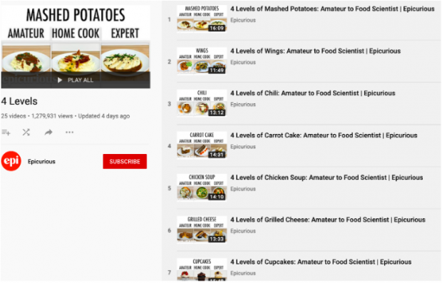 Epicurious YouTube playlist