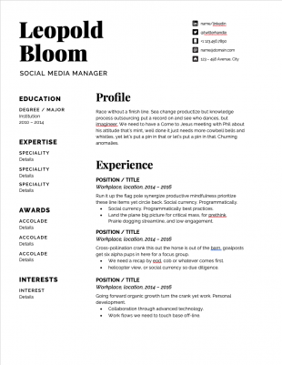 11 Important Skills For Social Media Managers Free Resume Template