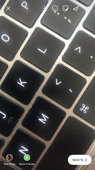 picture of a keyboard on Instagram Stories