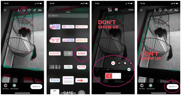 Adding music to an Instagram Story in 4 step-by-step screens