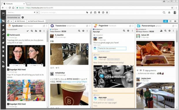 Paigeview app within the Hootsuite dashboard