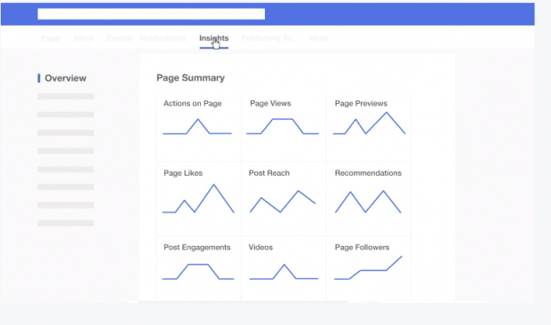 Facebook Insights overview page