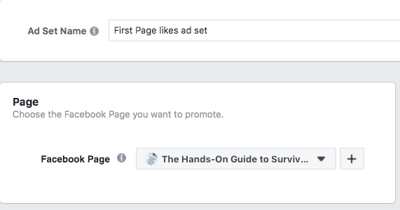 Option de choisir quelle page Facebook vous voulez promouvoir