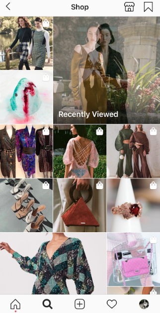 Articles Instagram commercialisables sur la page Explorer