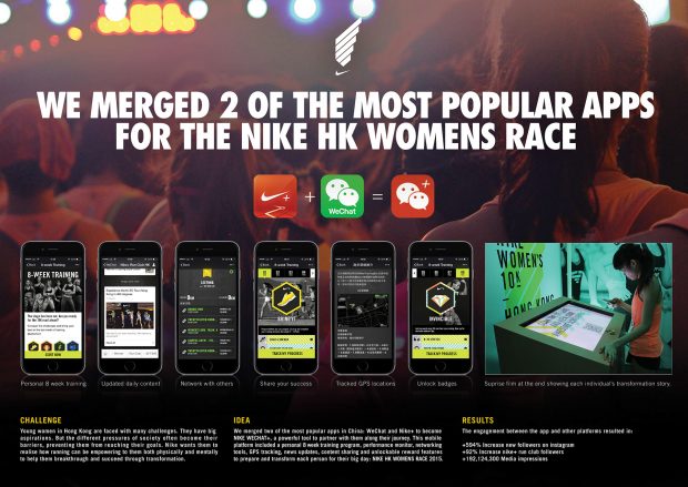 6 captures d'écran de l'application d'entraînement Nike HK dans WeChat