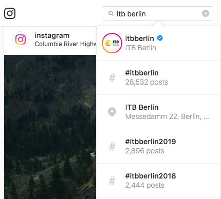 Instagram search bar