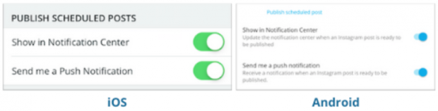 Capture d'écran de l'option d'activation des notifications pour Hootsuite sur iOS et Android