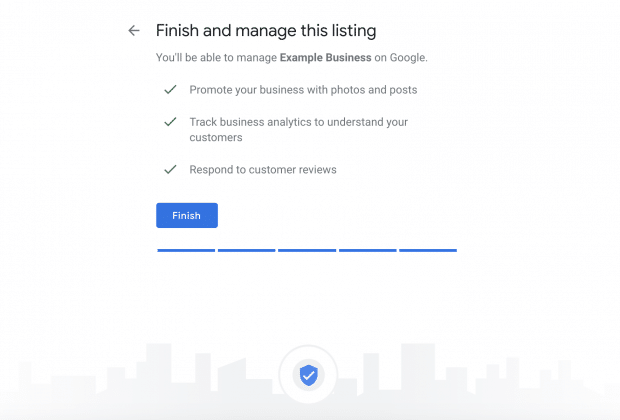 Finish this Google My Business listing page