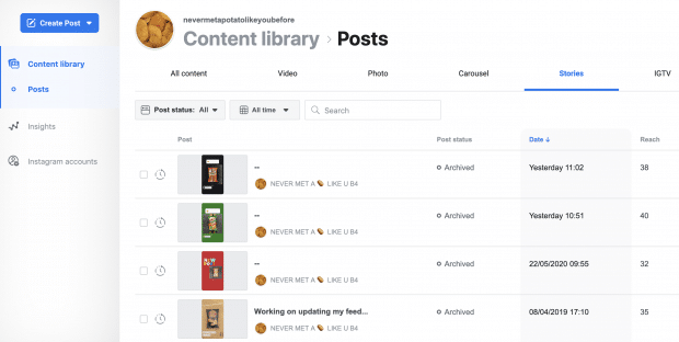 Content library posts