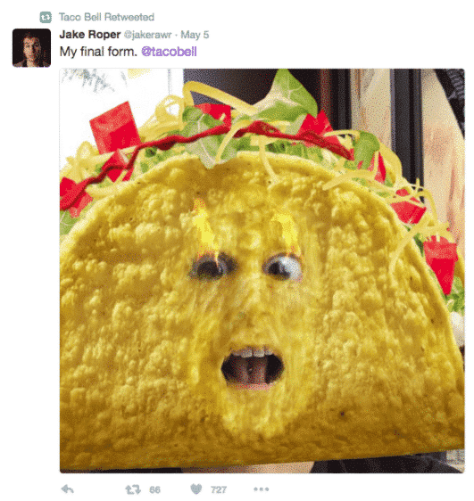 Snapchat lens by Taco Bell