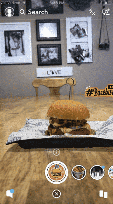 Snapchat lens by Bareburger