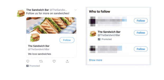 Promoted Twitter account example