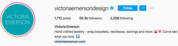 Victoria Emerson Design Instagram bio