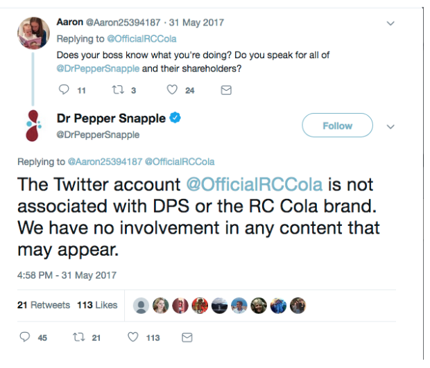 Dr Pepper tweet