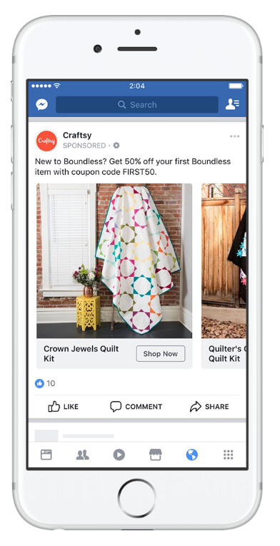 craftsy facebook ad