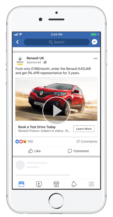 Ejemplo de la campaña de anuncios potenciales de Renault Europa